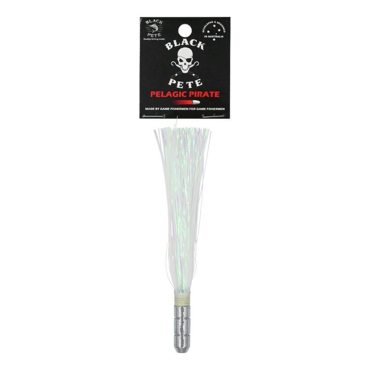 Black Pete Pelagic Pirate Flash 5.5" Lure packaging with skirted design and branding.