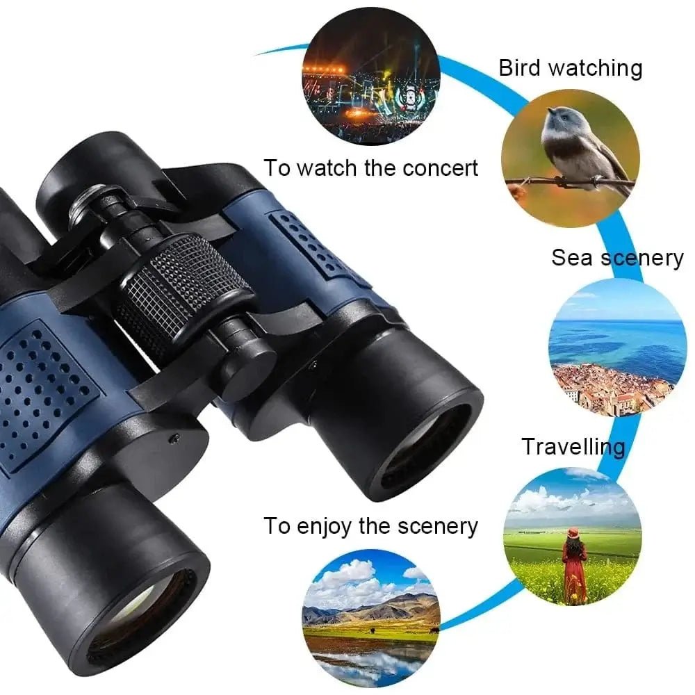 China China Standard Kit Professional 60x60 BAK4 Optical Binoculars Telescope Long Distance Portable Powerful HD Binocular for Hunting Traveling Outdoor