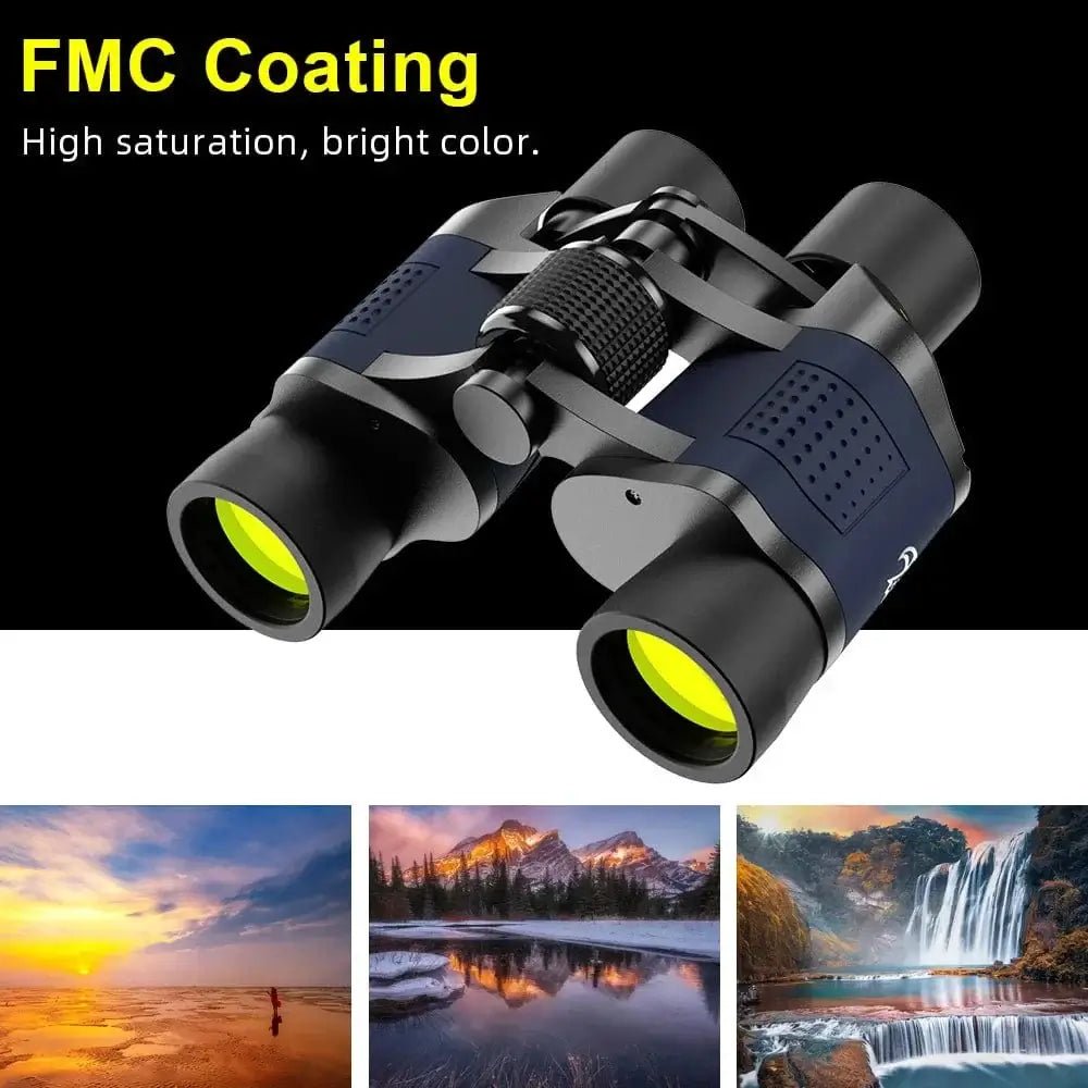 China China Standard Kit Professional 60x60 BAK4 Optical Binoculars Telescope Long Distance Portable Powerful HD Binocular for Hunting Traveling Outdoor