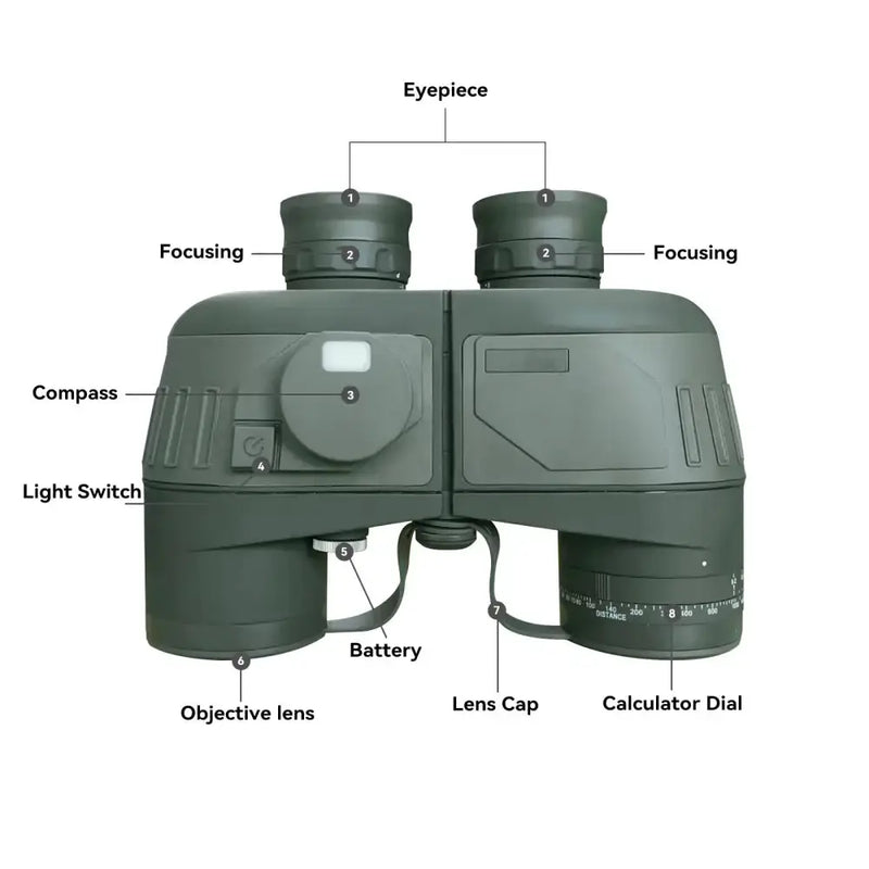 Professional Binoculars (Waterproof with Compass) by Habicare