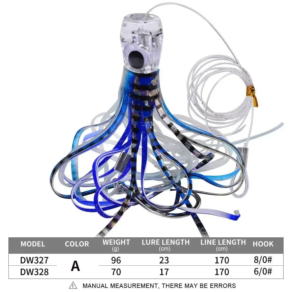 China China A / 17CM 70G 17CM/70G 23CM/96G 2 Kinds of Professional Ocean Squid Boat Fishing Lures with Wire Bait and Squid Soft Lure for Trolling tuna
