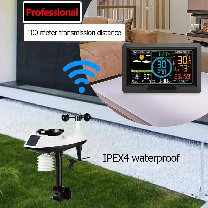 Professional Wireless Weather Station with Wind & Rain Sensors by Habicare