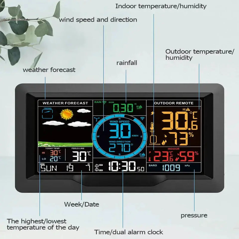 Professional Wireless Weather Station with Wind & Rain Sensors by Habicare