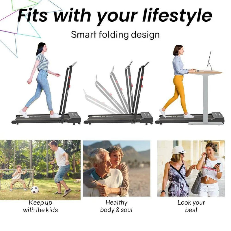 SportZone.co.nz Sports & Fitness > Exercise, Gym & Fitness > Treadmills Proflex Walking Pad Under Desk Treadmill Foldable Quiet 18kmh LCD Remote Proflex Walking Pad Desk Treadmill Foldable Quiet 18kmh