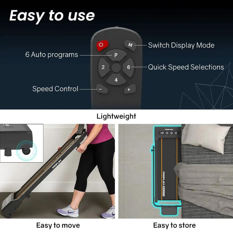 SportZone.co.nz Sports & Fitness > Exercise, Gym & Fitness > Treadmills Proflex Walking Pad Under Desk Treadmill Foldable Quiet 18kmh LCD Remote Proflex Walking Pad Desk Treadmill Foldable Quiet 18kmh