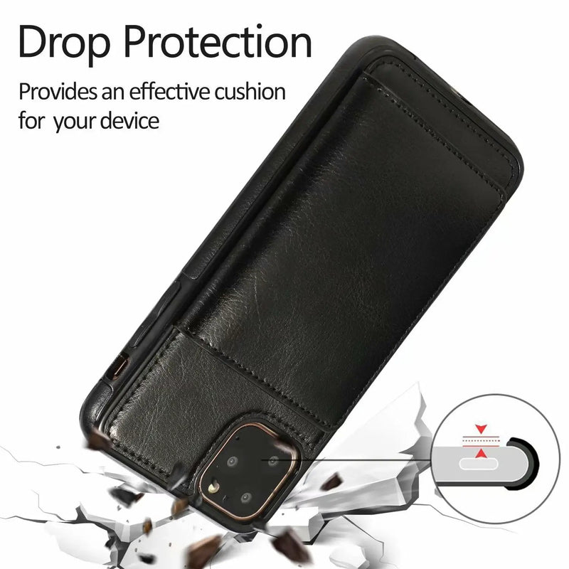 iPhone 11 Pro Max Case Wallet - Black by salelink.co.nz