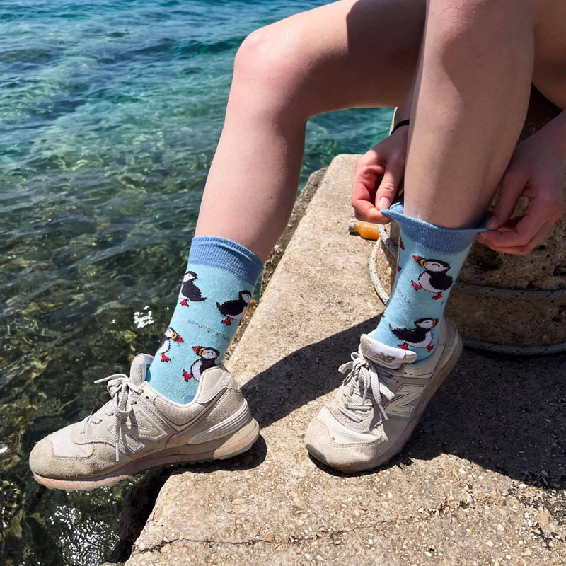 Save the Puffins Bamboo Socks by Barekind NZ