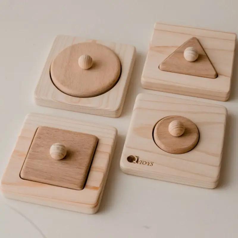 Wooden Single Shape Puzzle Set of 4 – QToys by Curious Moonbeam