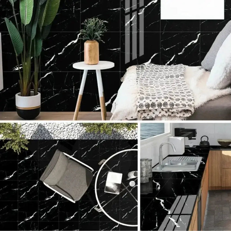 PVC Self-Adhesive Marble Waterproof Floor Tiles (available in 10 designs) by Habicare