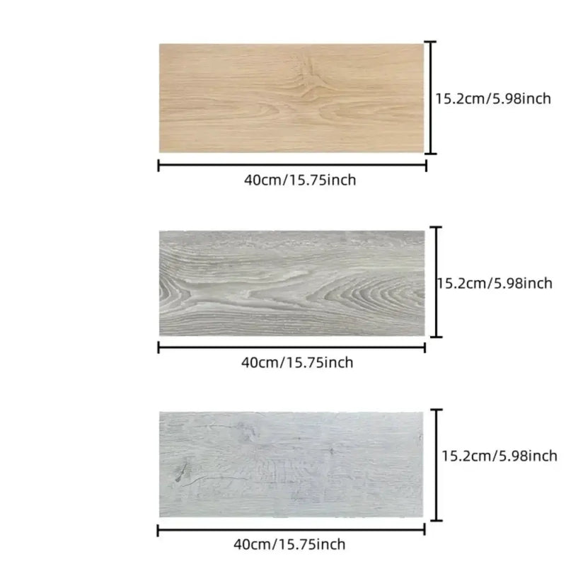PVC Wood Grain Self-Adhesive Floor Tiles – 40x15cm (10Pcs) (available in 8 designs) by Habicare