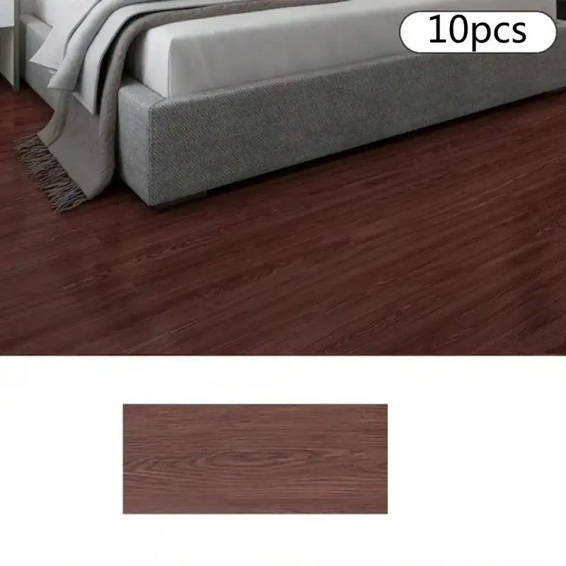 PVC Wood Grain Self-Adhesive Floor Tiles – 40x15cm (10Pcs) (available in 8 designs) by Habicare