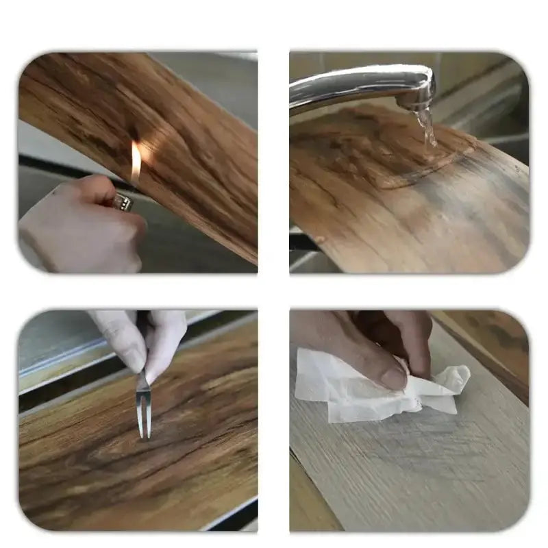 PVC Wood Grain Self-Adhesive Floor Tiles – 40x15cm (10Pcs) (available in 8 designs) by Habicare