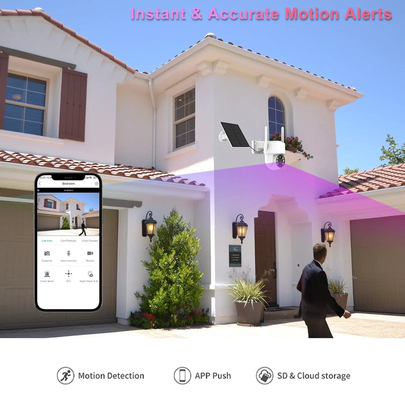 Wireless Security Camera SOLAR WIFI and battery powered free batteries and 64GB storage card by Kiwi Grab