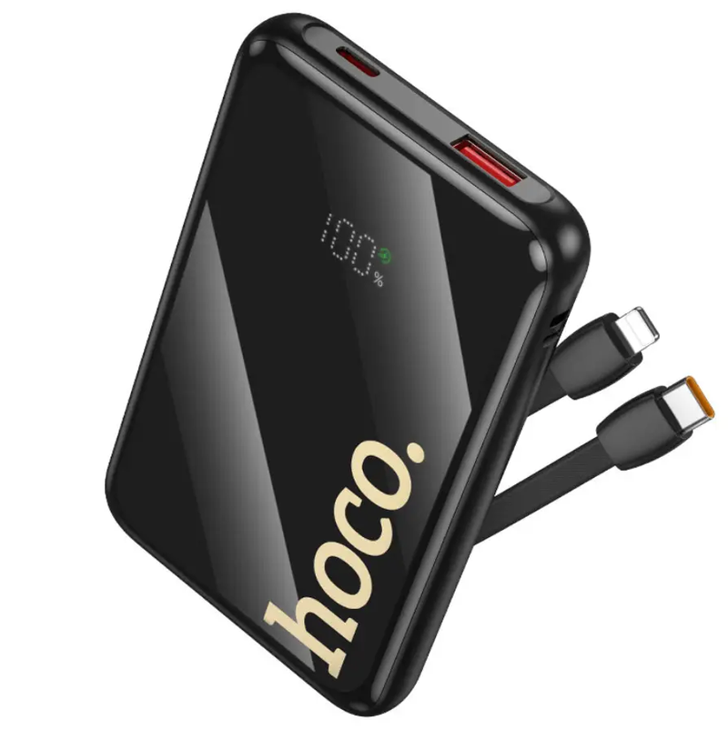 Q37 Graceful Fast Charging Power Bank 10000mAh with Built-In Cables by techplus