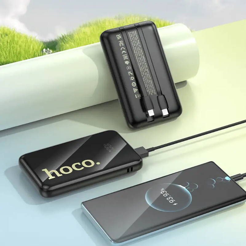 Q37 Graceful Fast Charging Power Bank 10000mAh with Built-In Cables by techplus