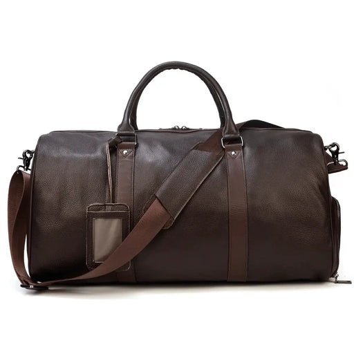 Leather Business Travel Bag - Premium Duffel with Multiple Compartments | Black & Bronze by Mead's Supply & Equipment Outfitters limited
