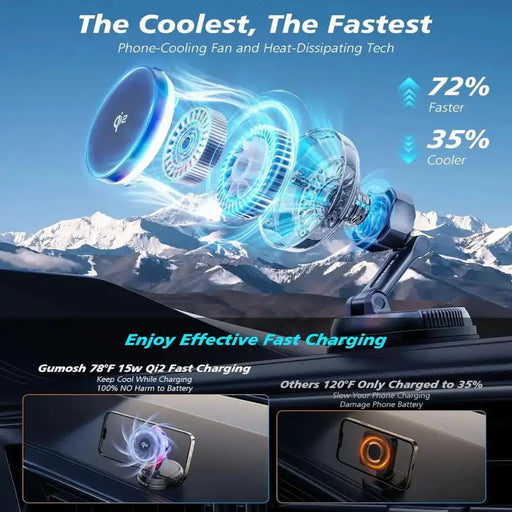 Qi2 15W Mag-Safe Car Mount Charger by Habicare