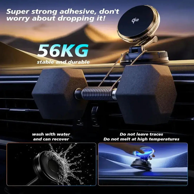 Qi2 15W Mag-Safe Car Mount Charger by Habicare