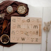 Wooden Lower Case Letter Tracing Board - QToys | Montessori Toy NZ by Curious Moonbeam