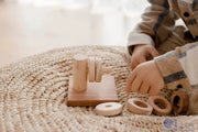 Horizontal Hanger Fine Motor Stacker – QToys | Wooden Toy NZ by Curious Moonbeam