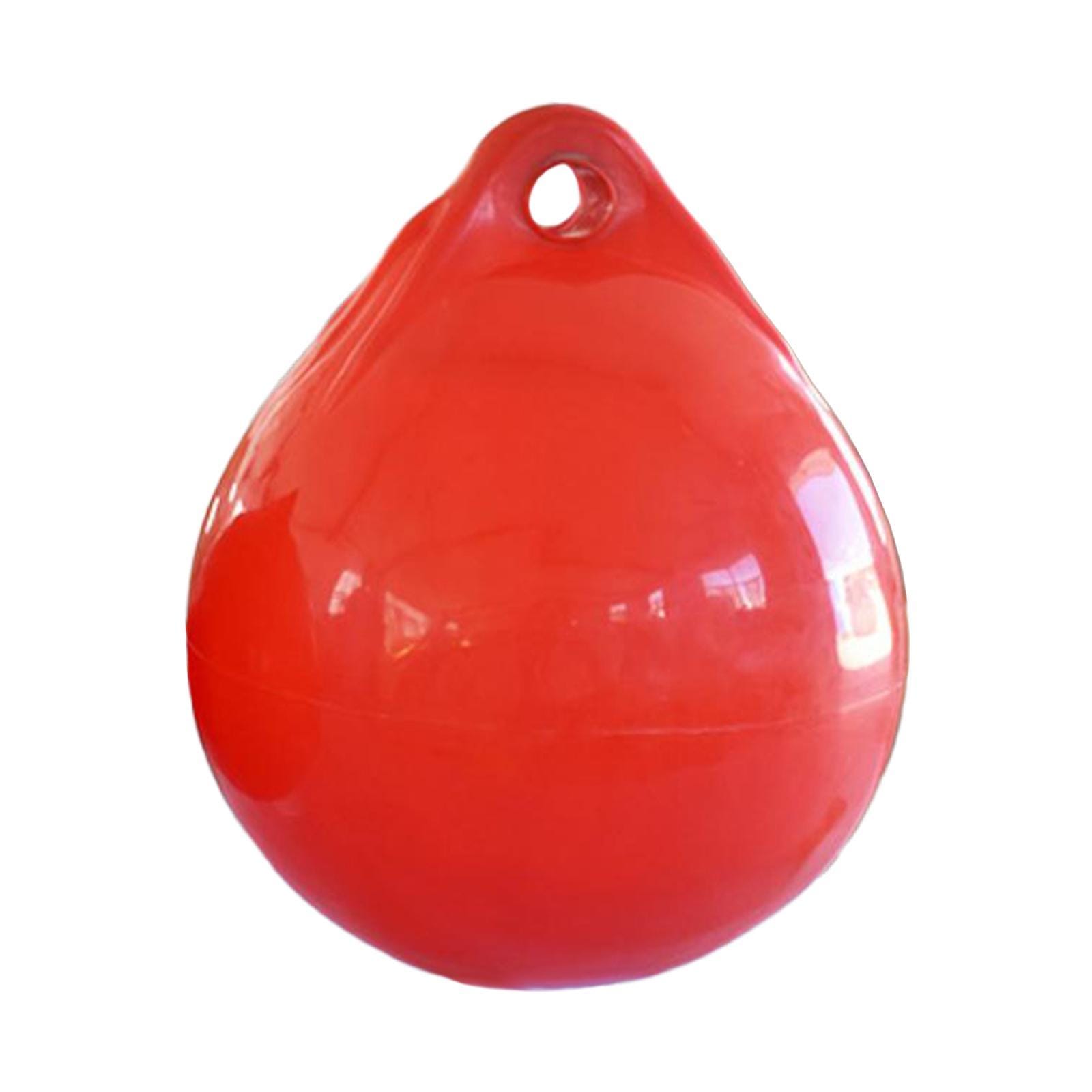 5.5-inch Round Buoy PVC in bright red color for marine use, designed for visibility and strength.