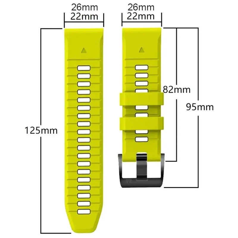 QuickFit Silicone Sports Strap for the Garmin (22mm/26mm) (wide compatibility & 22 colours) by Habicare