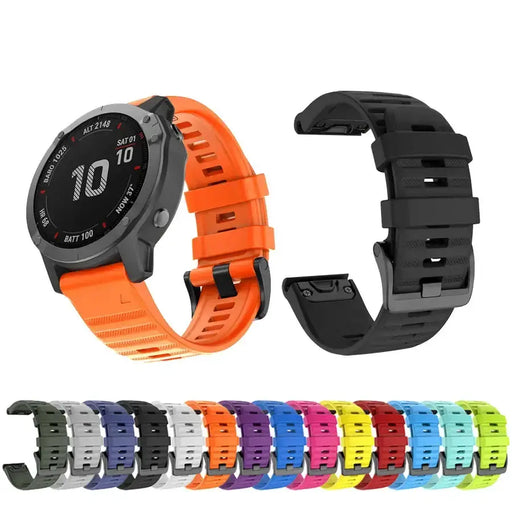 QuickFit Silicone Strap for the Garmin Descent MK1/MK2/MK2i, Enduro/2, Tactix Delta (26mm) (10 colours available) by Habicare