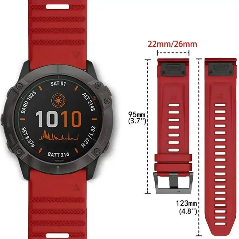 Quickfit Silicone Strap for the Garmin Watch Series (available of various range of models and 46 colours) by Habicare