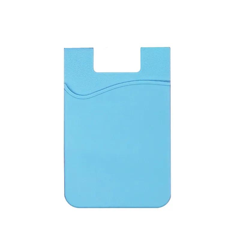 Light Blue Silicone Credit Card Holder Pocket Case Wallet Sticker Phone by salelink.co.nz