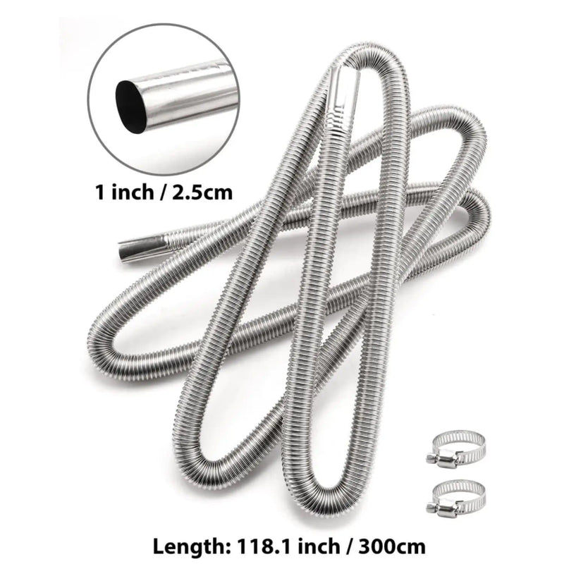 salelink.co.nz Unbranded 300cm Air Diesel Parking Heater Stainless Steel Exhaust Pipe Tube Gas 300cm Air Diesel Parking Heater Stainless Steel | Action Outdoors NZ