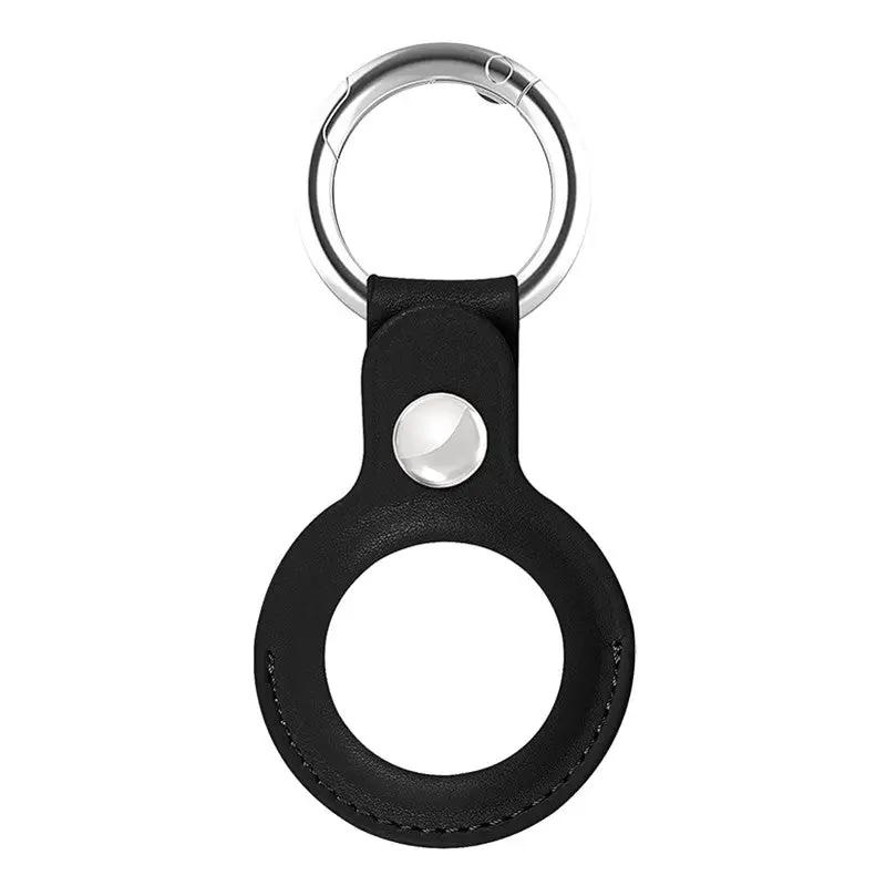 AirTag PU Leather Case Keyring - Black by salelink.co.nz