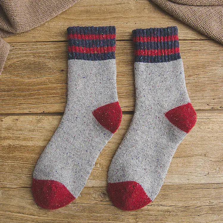 Thickened Warm Terry Wool Socks for Women - Brushed Striped Cozy Winter Socks by Mead's Supply & Equipment Outfitters limited