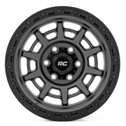 Rough Country 85 Series Wheel Simulated Beadlock Gunmetal Gray/Black by Magwarehouse.com