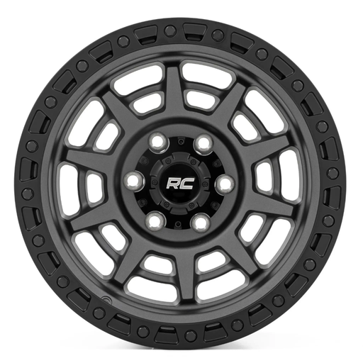 Rough Country 85 Series Wheel Simulated Beadlock Gunmetal Gray/Black by Magwarehouse.com