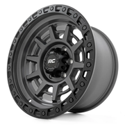 Rough Country 85 Series Wheel Simulated Beadlock Gunmetal Gray/Black by Magwarehouse.com