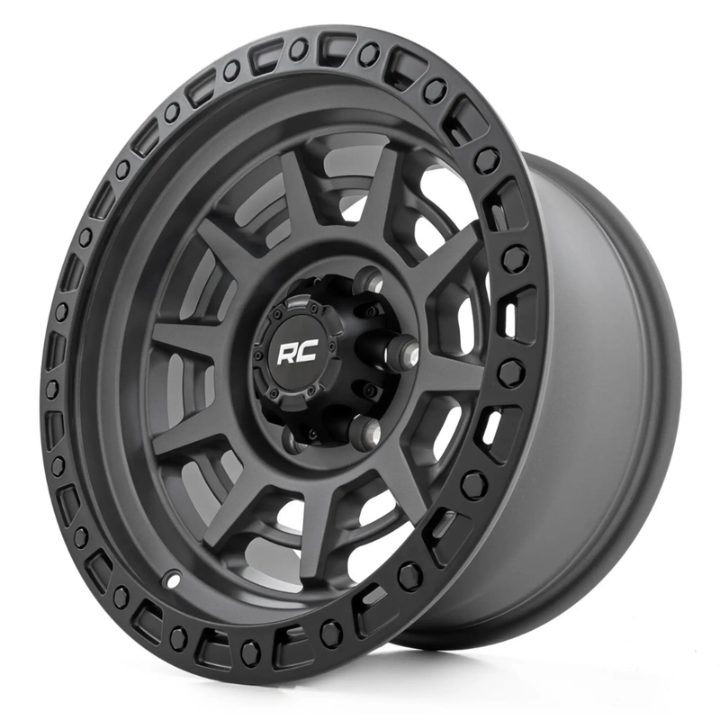 Rough Country 85 Series Wheel Simulated Beadlock Gunmetal Gray/Black by Magwarehouse.com