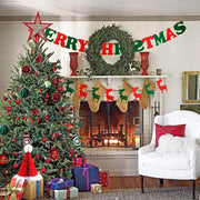 46PCS Merry Christmas Banner Decorations Bunting Sign by salelink.co.nz