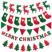 46PCS Merry Christmas Banner Decorations Bunting Sign by salelink.co.nz