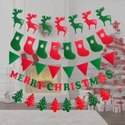 46PCS Merry Christmas Banner Decorations Bunting Sign by salelink.co.nz