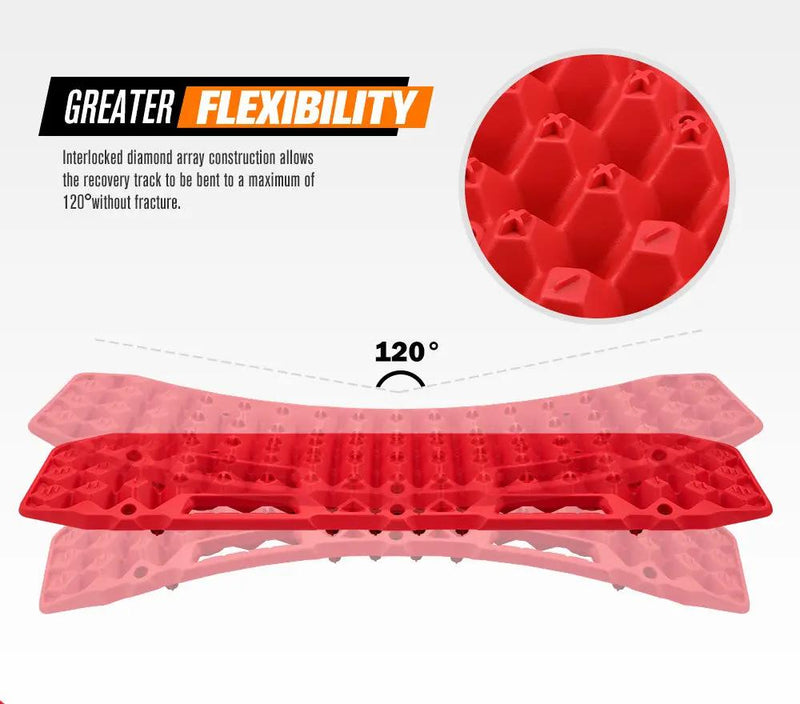 BUNKER INDUST Pair 10T Recovery Tracks - Red by Kiwi Offroad
