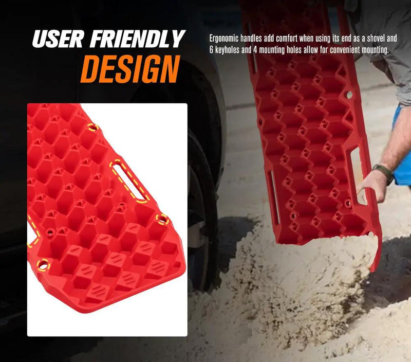 BUNKER INDUST Pair 10T Recovery Tracks - Red by Kiwi Offroad