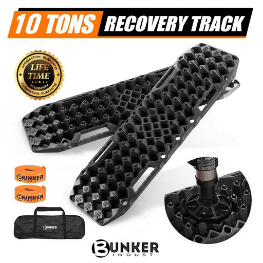 Bunker Indust Recovery Tracks Farm Jack Base 10T Board Sand Mud Snow OffRoad 4WD - Black by Kiwi Offroad