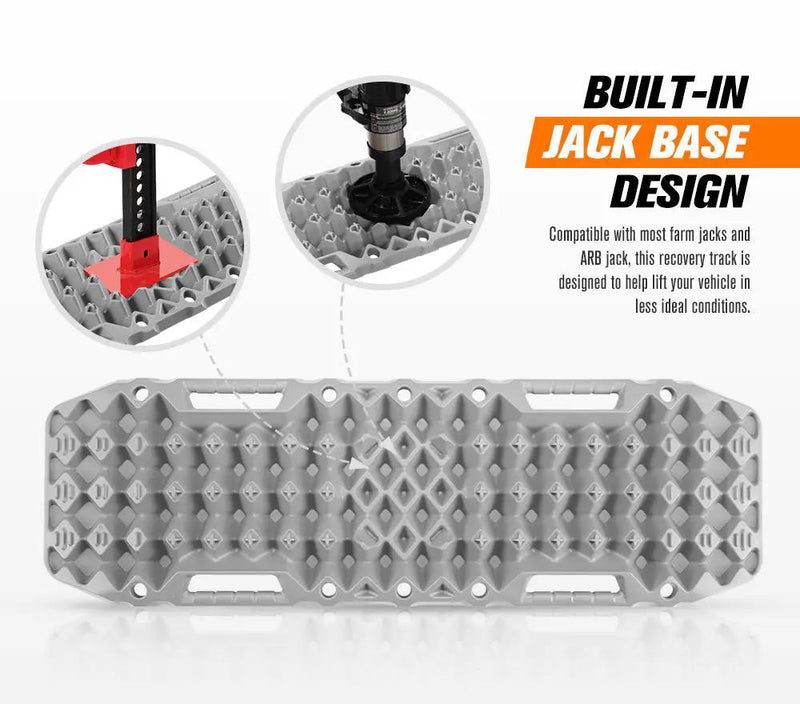Bunker Indust Recovery Tracks Farm Jack Base 10T Board Sand Mud Snow OffRoad 4WD - Grey by Kiwi Offroad
