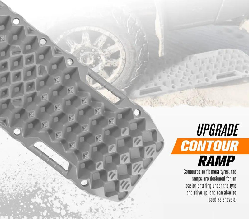 Bunker Indust Recovery Tracks Farm Jack Base 10T Board Sand Mud Snow OffRoad 4WD - Grey by Kiwi Offroad