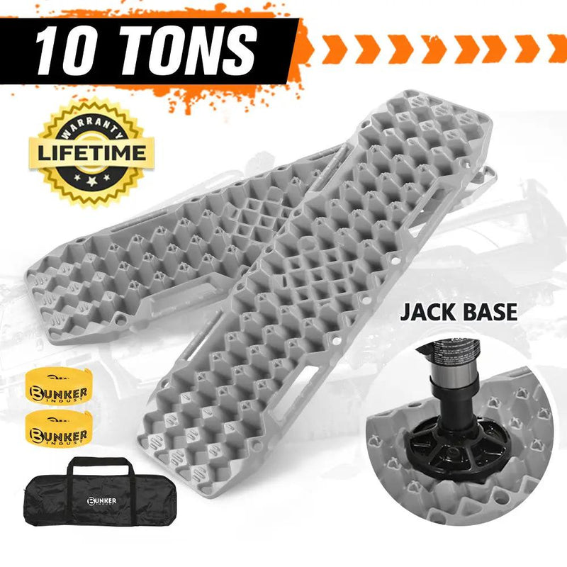 Bunker Indust Recovery Tracks Farm Jack Base 10T Board Sand Mud Snow OffRoad 4WD - Grey by Kiwi Offroad