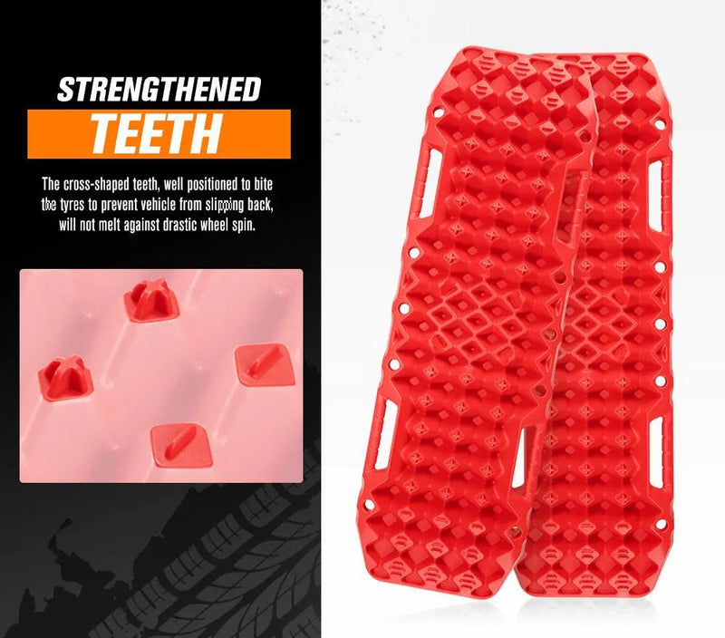 Bunker Indust Recovery Tracks Farm Jack Base 10T Board Sand Mud Snow OffRoad 4WD - Red by Kiwi Offroad
