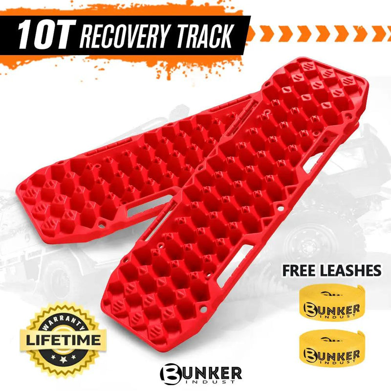 BUNKER INDUST Pair 10T Recovery Tracks - Red by Kiwi Offroad