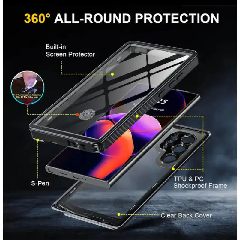 techplus Redpepper Waterproof Case for Samsung S23 Ultra | Full Protection Redpepper Waterproof Case for Samsung S23 Ultra