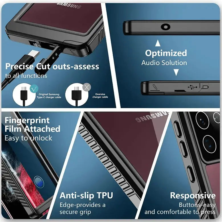 techplus Redpepper Waterproof Case for Samsung S24 Ultra | Full Protection Redpepper Waterproof Case For Samsung S24 Ultra
