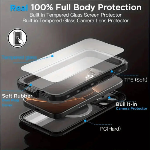 Redpepper Waterproof MagSafe Case for iPhone 16 Pro Max | Shockproof by techplus